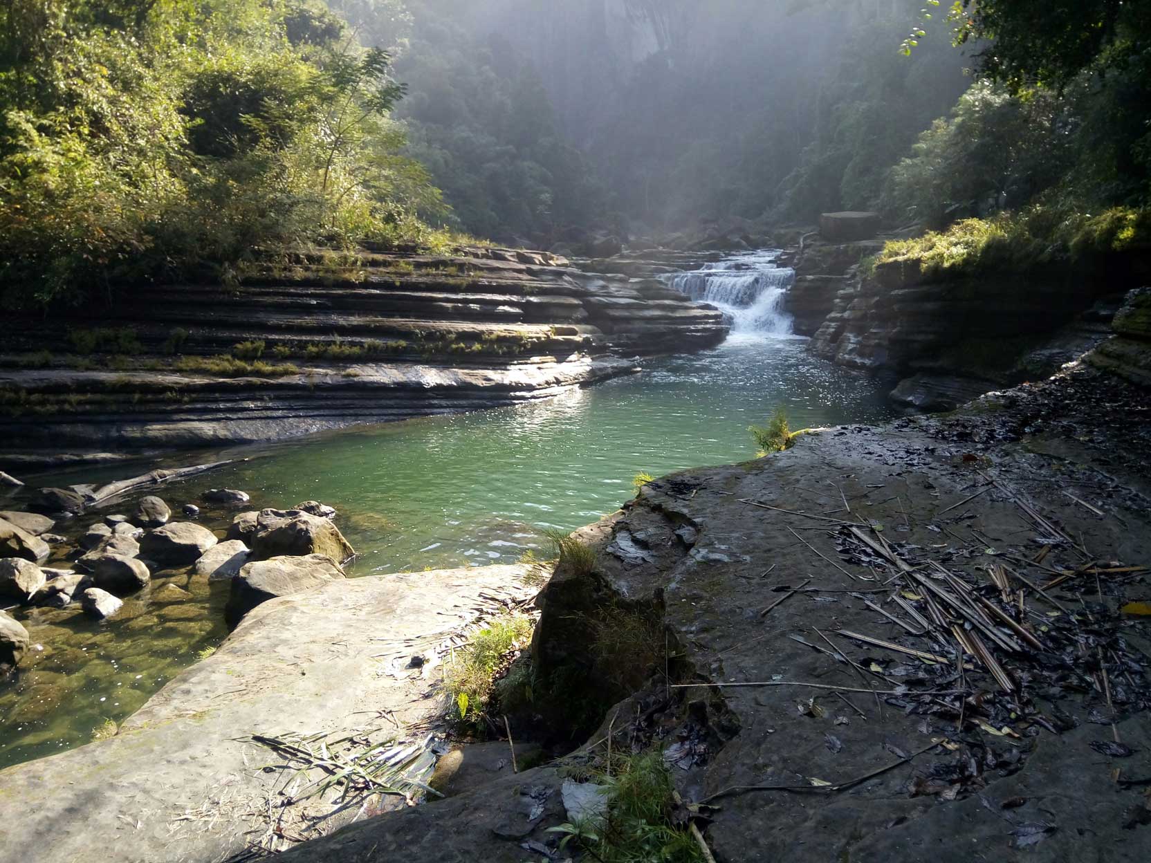 Forested hills and valley views in Bandarban, Bangladesh